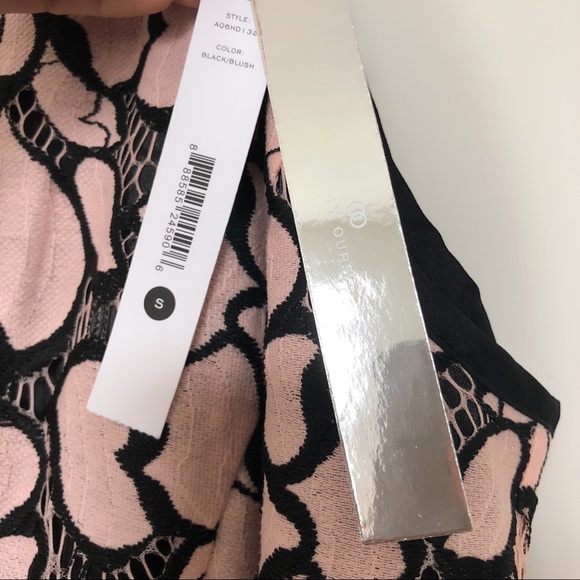 AQUA Floral Lace Halter Dress - Picture 5 of 7